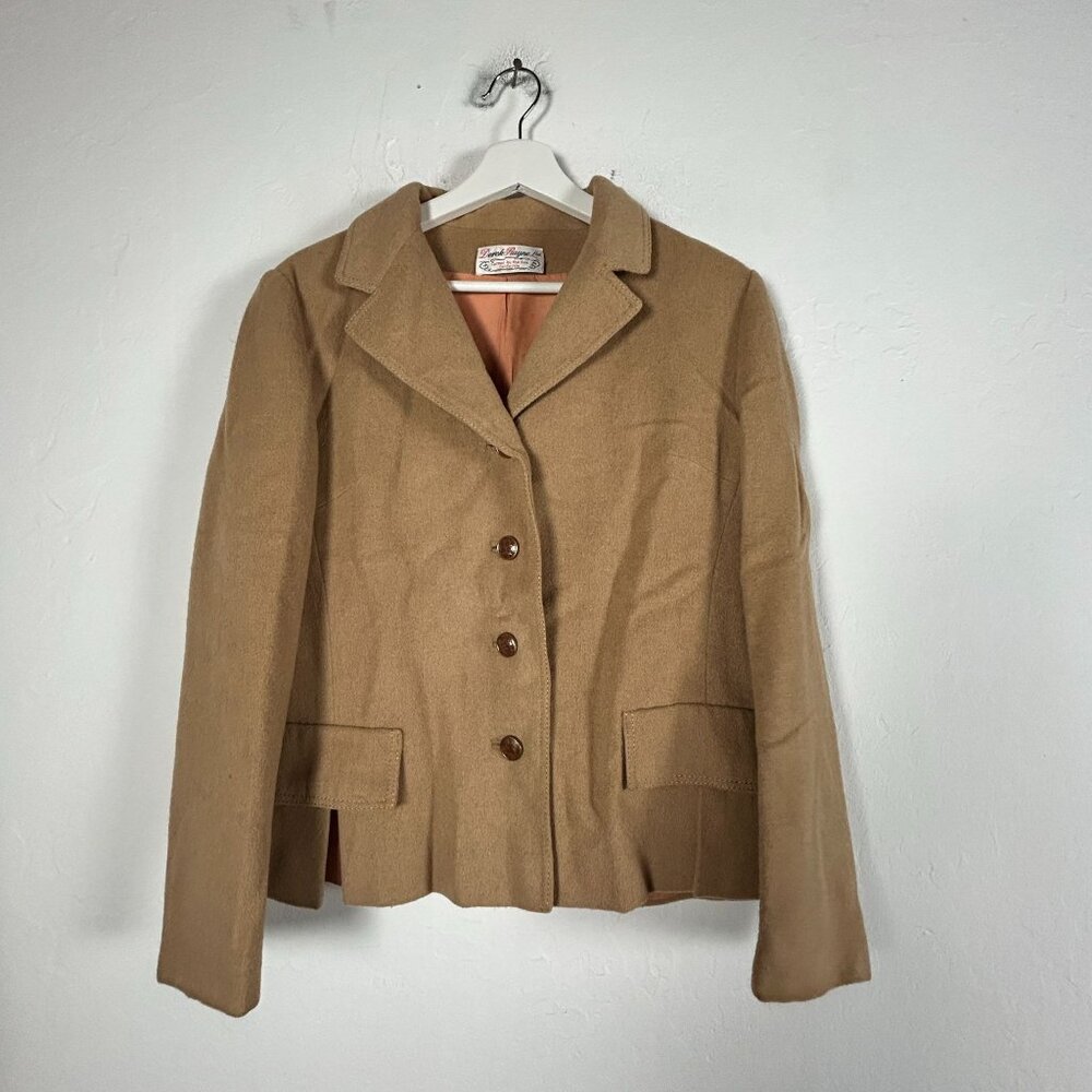 Vintage Derek Rayne Ltd Union Made Beige Womens Single Breasted Blazer Jacket